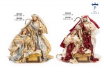 21998 - Gruppo Natività – Resina / Resina Stoffa / Resina Stoffa Legno Gruppo Natività 25,5 cm e 35,5 cm resina stoffa legno