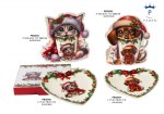 22020 - Linea Gattino & Cagnolino – Decorazioni Natalizie in Porcellana Piattini e tazze Gattino e Cagnolino decorazioni natalizie porcellana
