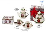 22022 - Set Tazzina + Piattino Gattino & Cagnolino – Decorazioni Natalizie Porcellana Set tazzina e piattino Gattino e Cagnolino decorazioni natalizie porcellana