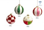 22091 - Sfere per Albero di Natale – 10 cm Vetro / Vetro Bril Sfere natalizie vetro 10 cm bianco rosso verde rosa decorazioni stelle