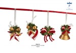 22141 - Decorazione Bianco – Rossa con Agrifoglio 10,6 cm – 4 Assortimenti Resina AP Decorazione bianco rossa con agrifoglio 10,6 cm resina AP
