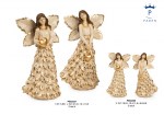 22226 - Angelo con Vestito a Foglie d’Oro – Resina (2 Assortimenti) Angelo con vestito a foglie d’oro 19,8 cm e 38,1 cm resina