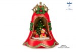 22248 - Campana con Albero e Decor. Nat. – 36 cm Resina Luci Musica Mov Campana con albero e decorazioni natalizie 36 cm resina luci musica movimento