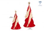 22249 - Albero di Natale Stil. Bianco–Rosso – Resina Albero di Natale stilizzato bianco rosso 35 cm e 51 cm resina