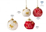 22257 - Sfere per Albero di Natale – Porcellana Bianca/Rossa con Luce Sfere albero di Natale porcellana bianca rossa con luce fiocchi natività decorazioni