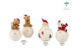 22263 - Sfera con Testa Babbo Natale – Babbo Natale Spir. – Orso Dec. Natalizie – Porcellana Luce Sfere natalizie porcellana con luce Babbo Natale spirale orso decorazioni