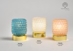 22359 – Lampada Celeste 11 cm – Vetro a Pois – Plastica – C.Box Lampade vetro a pois celeste rosa bianca 11 cm