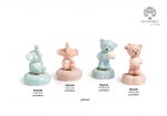 22406 - Orsetto / Orsetta con Cuore – Base Girevole – 9.2 cm – Porcellana Elefantino / Elefantina con Cuore – Base Girevole – 8.7 cm – Porcellana Orsetto orsetta elefantino elefantina cuore base girevole porcellana