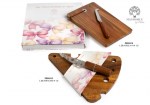 Set coltello formaggio tagliere legno metallo
