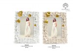 22425 - Portafoto con Fiori e Cuori Oro – 19.5 cm – Resina Bianca – G.B.Box Portafoto con Fiori e Cuori Oro – 19.5 cm – Resina Beige – G.B.Box Portafoto fiori cuori oro resina bianca beige