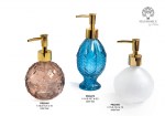 22479 - Dispenser per Sapone – Vetro Blu 19.7 cm – Vetro Ambra 15.7 cm – Vetro Bianco 15.4 cm – C.Box Dispenser sapone vetro blu ambra bianco