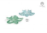 Portacandela stella marina vetro 22494 Bomboniera tema mare portacandela stella marina in vetro colorato azzurro verde e corallo con scatola regalo misura 13 cm codice 22494
