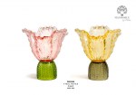 22506 - Vaso con Foglie – 16.3 cm – 2 Assortimenti – Vetro Bicolore – C.Box Vaso con foglie vetro bicolore 16.3 cm