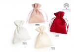 22530 - Sacchetti Portaconfetti con Cuori – 13 cm – Stoffa Bianca / Avorio / Rosa / Rossa – 2027 22530