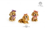 22549 - Cagnolina Stilizzata con Fiocco – Spirale – 9.8 cm – 3 Assortimenti – Resina – 2027 Cagnolina stilizzata con fiocco su spirale in resina