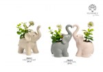22571 - Vasetti a Forma di Elefante – 14 cm / Set 2 da 17.3 cm – Porcellana – G.Box – 2027 Vasetti a forma di elefante in porcellana
