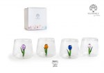 22611 - Bicchiere con Tulipano Interno – 6.7 cm – 4 Assortimenti – Vetro – G.Box – 2027 Bicchiere con tulipano interno in vetro