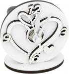 24151B-01 24151B-01 - OROLOGIO IN LEGNO DECORO BIANCO 8X8CM CUORI