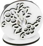 24151B-02 24151B-02 - OROLOGIO IN LEGNO DECORO BIANCO 8X8CM FIORI