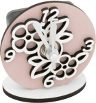 24151T-02 24151T-02 - OROLOGIO IN LEGNO DECORO TORTORA 8X8CM FIORI