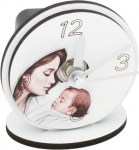 24153B-02 - OROLOGIO SACRA FAMIGLIA 8X8 BIANCO C/BASE 24153b02