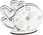 24155B-01 24155B-01 - OROLOGIO IN LEGNO 13X10CM DECORO BIANCO CUORI
