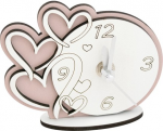 24155T-01 24155T-01 - OROLOGIO IN LEGNO DECORO TORTORA 13X10CM CUORI