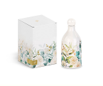 Bomboniera Bottiglia Olio Bloom Love 300 ml con Scatola – Raffinata Scelta per Matrimonio, Comunione e Battesimo ottiglia di Olio BLOOM LOVE da 300 ml e scatola abbinata su uno schermo di computer. La bottiglia e la scatola sono decorate con un motivo floreale botanico sui toni del bianco, verde e pesca/rosa chiaro. L'articolo è identificato come