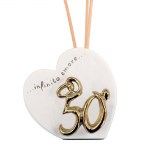 2501722/ORO PROF. CUORE C/FRASE E 50° ORO Bomboniera Prof. Cuore c/Frase e 50° Oro Dolcezze in materiale di qualità per eventi, codice 2501722/ORO. Elegante profumatore cuore con finitura oro e frase dedicata.