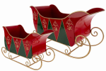 Set 2 Pezzi Slitte in Metallo per Decorazioni Natalizie - 46x20x30 e 60x23x34 cm Set 2 slitte in metallo per decorazioni natalizie grandi dimensioni 46x20x30 e 60x23x34 cm