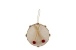 39035 - Tamburo Natalizio 17x17x11cm Tamburo natalizio decorativo con motivi tradizionali delle feste nei toni del rosso e oro
