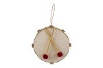 39036 - Tamburo Natalizio 20x20x13,5cm Tamburo natalizio decorativo grande con finiture tradizionali festive rosse e oro