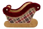 39040 - Slitta Natalizia 43x29x31cm Slitta di Babbo Natale decorativa nei classici colori delle feste per addobbi natalizi