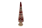 39041 - Albero Natalizio 17x17x71cm Albero di Natale decorativo slanciato ed elegante con dettagli e motivi tradizionali delle feste