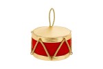 39043 - Tamburo Natalizio Colore Rosso 10x10x7cm Tamburo natalizio decorativo rosso con dettagli tradizionali dorati e bianchi