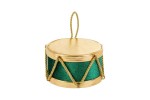 39044 - Tamburo Natalizio Colore Verde 10x10x7cm Tamburo natalizio decorativo verde con dettagli tradizionali dorati e rossi