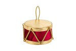 39045 - Tamburo Natalizio Colore Bordeaux 10x10x7cm Tamburo natalizio decorativo bordeaux con dettagli tradizionali dorati e bianchi