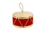 39046 - Tamburo Natalizio Colore Rosso 20x20x12cm Tamburo natalizio decorativo grande rosso con rifiniture tradizionali dorate e bianche