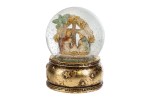 39052 - Ampolla Sacra Famiglia Resina diam.7x9cm Ampolla in vetro trasparente con statuina della Sacra Famiglia in resina all'interno