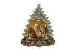 39055 - Albero con Sacra Famiglia in Resina e LED – Decorazione Natalizia 19,5×12,5×22,5 cm Albero con Sacra Famiglia in resina con luce LED, dimensioni 19,5x12,5x22,5 cm, decorazione natalizia sacra