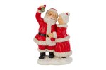 39068 - Babbo e Mamma Natale in Resina – Coppia di Personaggi Natalizi 14×8,5×20 cm Babbo e Mamma Natale in resina, dimensioni 14x8,5x20 cm, coppia di personaggi natalizi decorativi