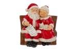 39069 - Babbo e Mamma Natale in Resina – Coppia di Personaggi Natalizi Compatti 14,5×10,5×15 cm Babbo e Mamma Natale in resina, dimensioni 14,5x10,5x15 cm, coppia di personaggi natalizi compatti