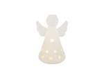 39091 - Angelo Porcellana Bianca LED 9,5×8×H14 cm Angelo porcellana bianca LED 9,5×8×14 cm