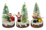 39115 - Albero Natalizio in Resina LED 3 Assortiti 7×7×H12,5 cm Albero natalizio in resina LED 7×7×12,5 cm assortito