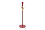 39127 - Portacandele in Metallo Rosso 9×32,5 cm Portacandele natalizio in metallo rosso 9×32,5 cm