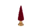 39133 - Albero in Velluto Rosso in Resina 7×7×H22 cm Albero natalizio in velluto rosso e resina 7×7×22 cm