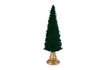 39134 - Albero in Velluto Verde in Resina 10×10×H30 cm Albero natalizio in velluto verde e resina 10×10×30 cm