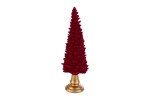 39135 - Albero in Velluto Rosso in Resina 10×10×H30 cm Albero natalizio in velluto rosso e resina 10×10×30 cm