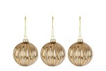 39137 - Set 3 Palline di Natale in Vetro Oro – Diametro 8 cm Set 3 palline natalizie in vetro oro diametro 8 cm