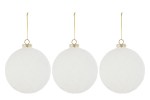 39142 - Set 3 Palline di Natale in Vetro Bianco – Diametro 10 cm Set 3 palline natalizie in vetro bianco diametro 10 cm